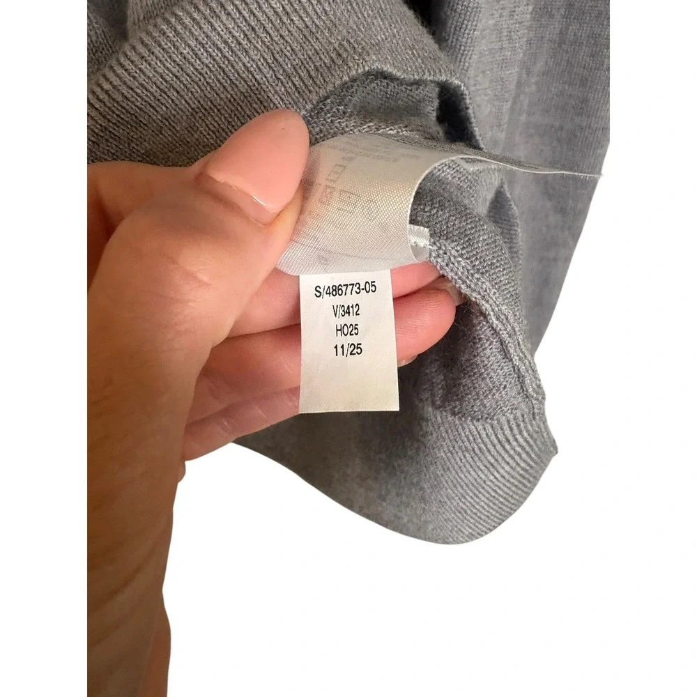 Men's Banana Republic 2025 100% Merino Wool Lightweight Crewneck Sweater L Gray